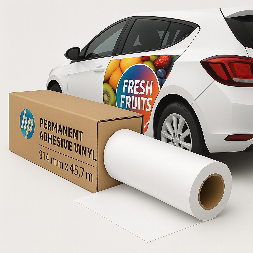 J3H69A - HP Permanent Matte Adhesive Vinyl - 914 mm x 45.7 m