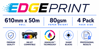 Edge Print Bond Paper 610mm x 50m