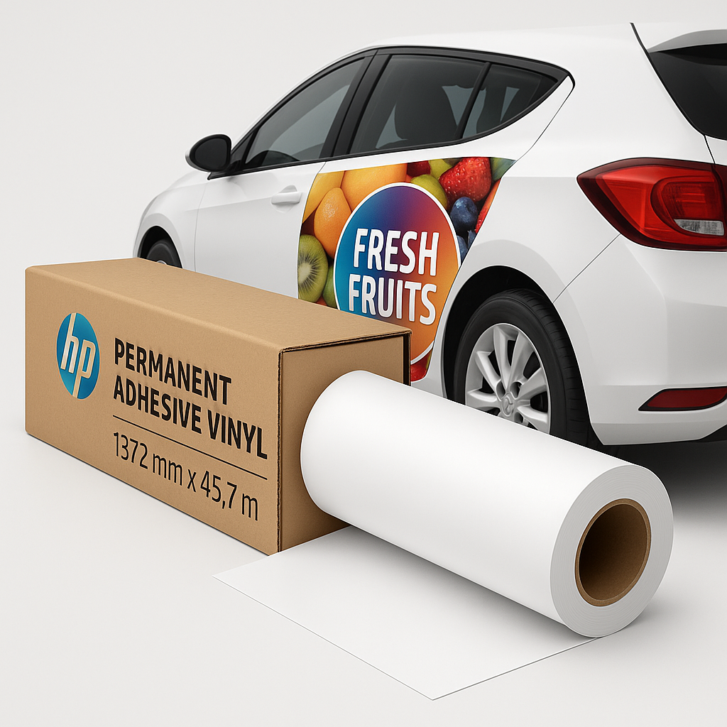 J3H71A - HP Permanent Matte Adhesive Vinyl - 1372 mm x 45.7 m