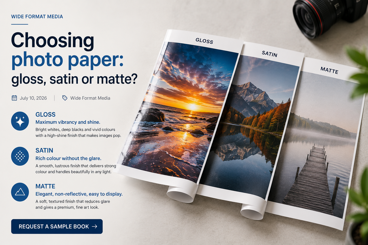 Choosing photo paper: gloss, satin or matte