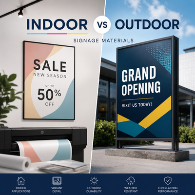 Indoor vs outdoor signage materials