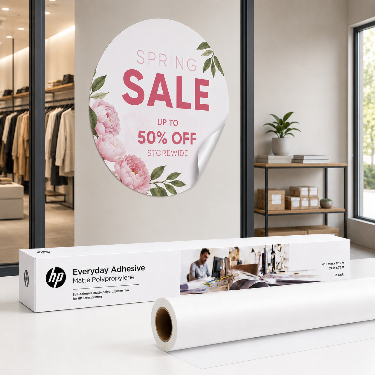 C0F20A - HP Everyday Adhesive Matte Polypropylene, 2 Pack - 1067 mm x 22.9 m