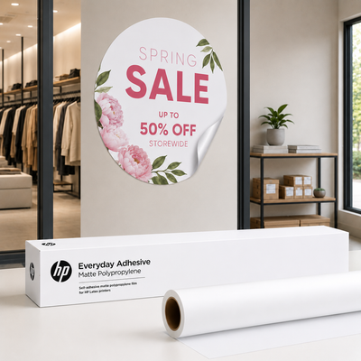 C0F18A - HP Everyday Adhesive Matte Polypropylene, 2 Pack - 610 mm x 22.9 m