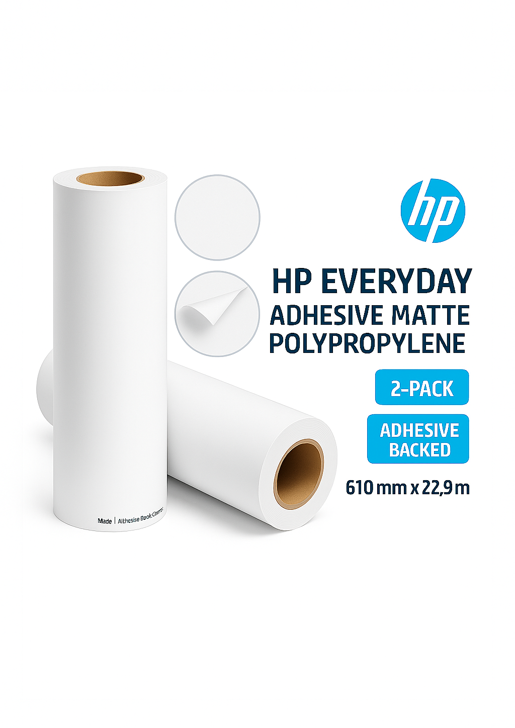 C0F18A - HP Everyday Adhesive Matte Polypropylene, 2 Pack - 610 mm x 22.9 m